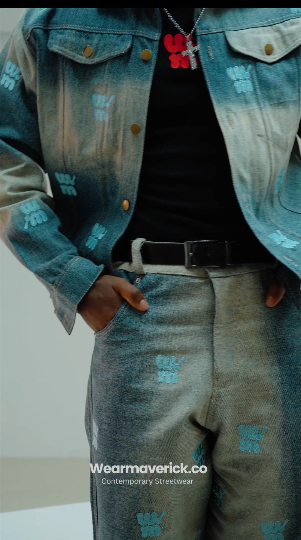 Signature Gradient Denim Set - WM Monogram | Wearmaverick